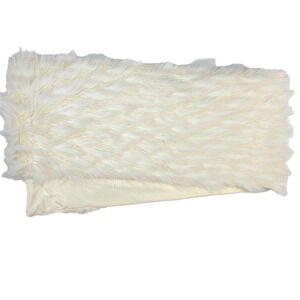 Tahari Home Faux Fur Table Runner Ivory Soft Luxury Cozy Chic